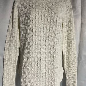 Jeanne Pierre 100% cotton off white knit sweater